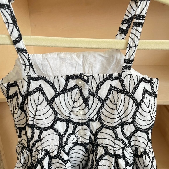 Janie and Jack eyelet leaf dress size 3 like new black and white - Picture 3 of 8
